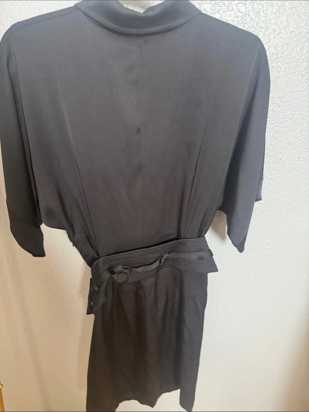 Gucci Black Short-Sleeve Button-Down Polo Shirt with Waist Tie